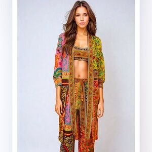 NWT FARM Rio “Mixed Scarves” Chemise Size S